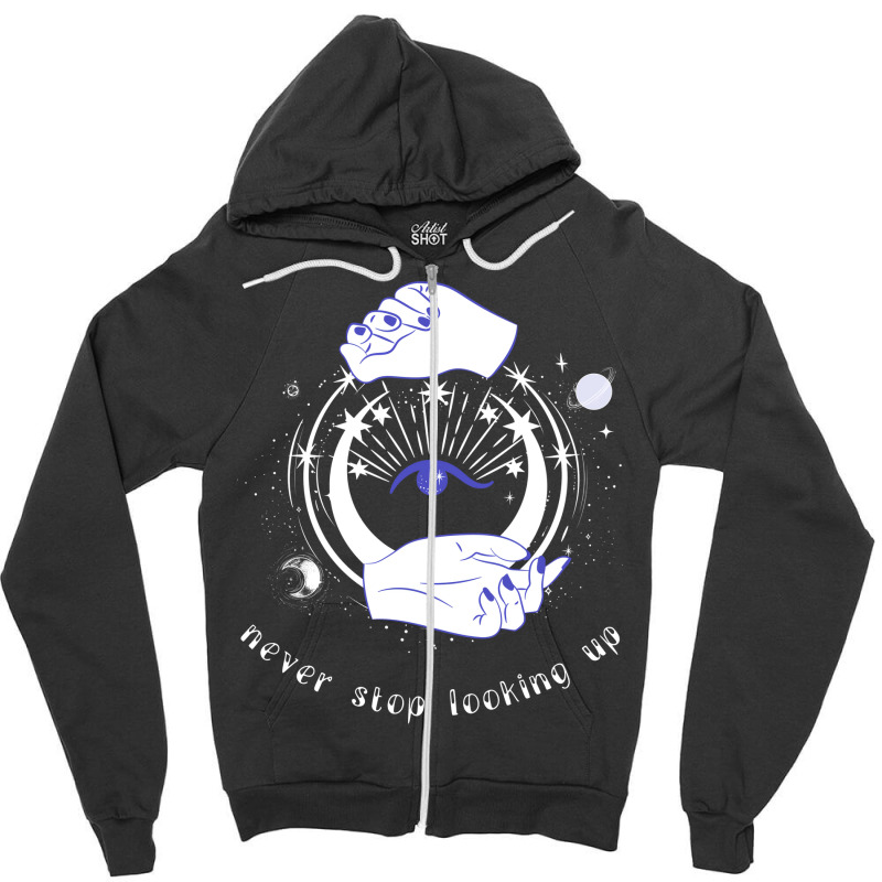 Esoteric Spiritual Astrology Galaxy Mystical Girl Zipper Hoodie | Artistshot