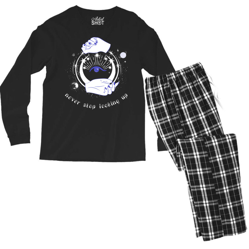 Esoteric Spiritual Astrology Galaxy Mystical Girl Men's Long Sleeve Pajama Set | Artistshot