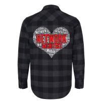 Network Architect Heart Shape Word Cloud Design Design Yellow Flannel Shirt | Artistshot