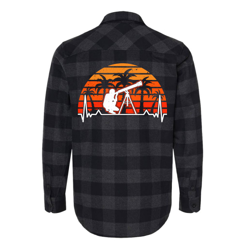 Astronomy Heartbeat Telescope Astrophysics Cute Flannel Shirt | Artistshot