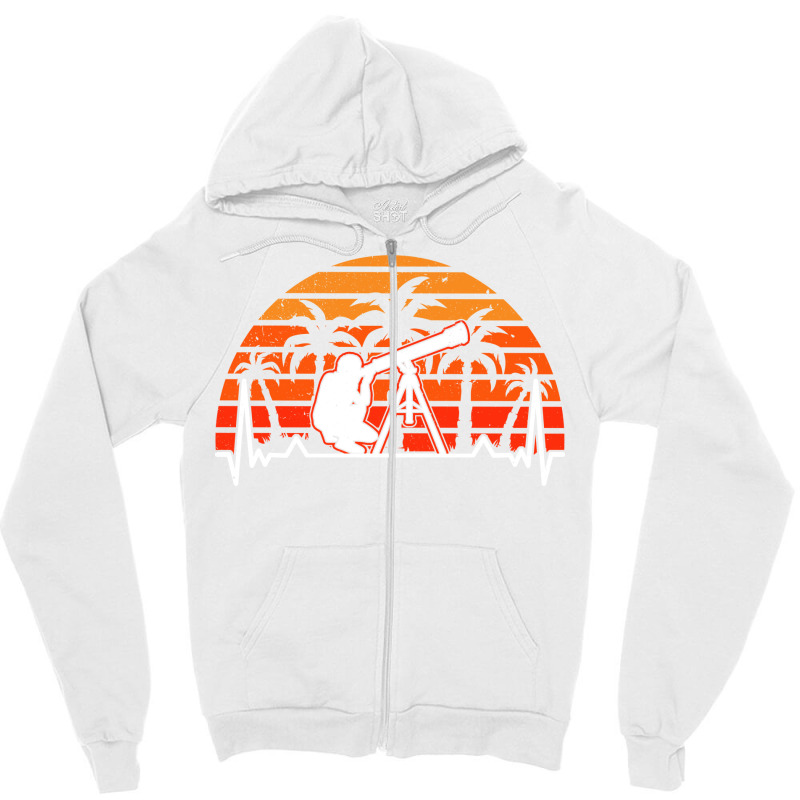 Astronomy Heartbeat Telescope Astrophysics Cute Zipper Hoodie | Artistshot