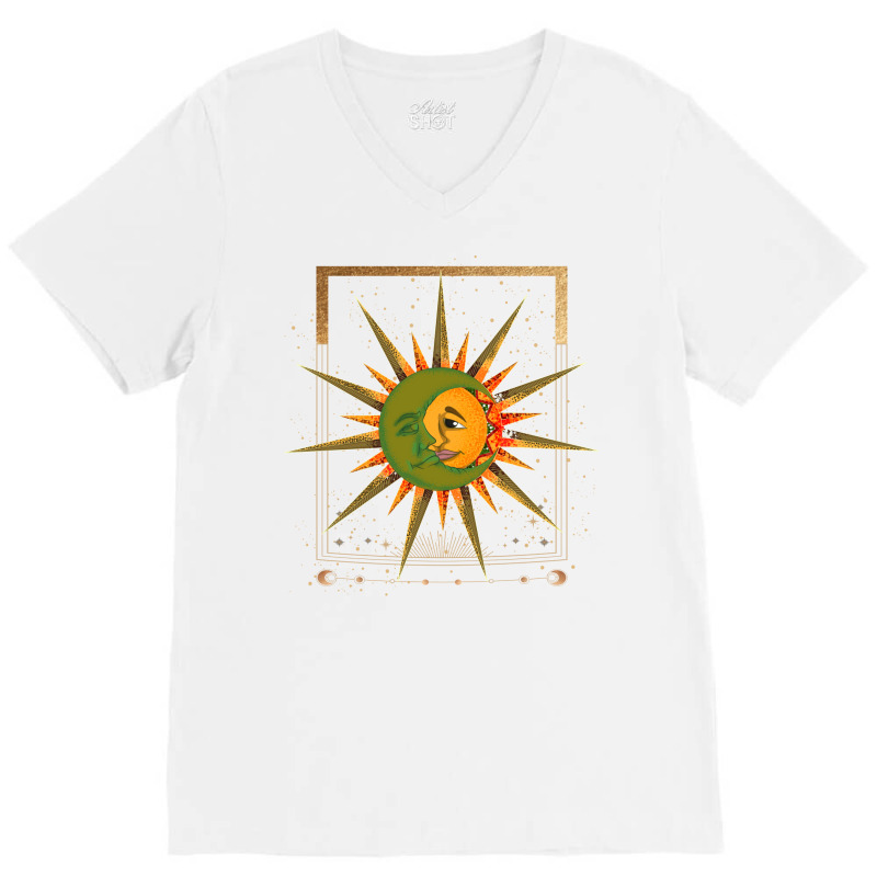 Astrology Celestial Bodies Sun Moon Astronomy Love V-Neck Tee by levishcrecerl | Artistshot