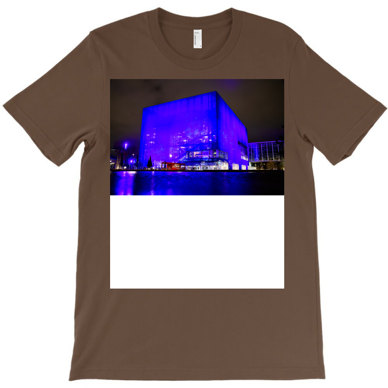 Copenhagen Modern Architecture Blue Lights Music T-shirt | Artistshot