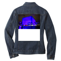 Copenhagen Modern Architecture Blue Lights Music Ladies Denim Jacket | Artistshot