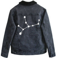 Virgo Constellation Aesthetic Unisex Sherpa-lined Denim Jacket | Artistshot