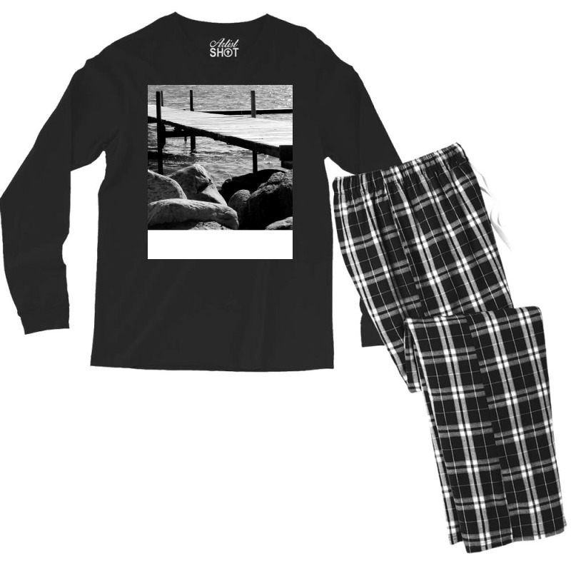 Black And White Landscape Cool Men's Long Sleeve Pajama Set | Artistshot