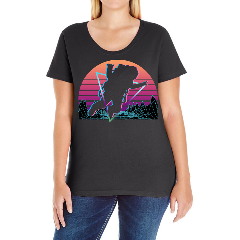 Astronaut Vaporwave Aesthetic Retro Gift Quote Ladies Curvy T-Shirt by levishcrecerl | Artistshot