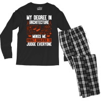 Architect My Degree In Architecture Architects Job Vintage Men's Long Sleeve Pajama Set | Artistshot