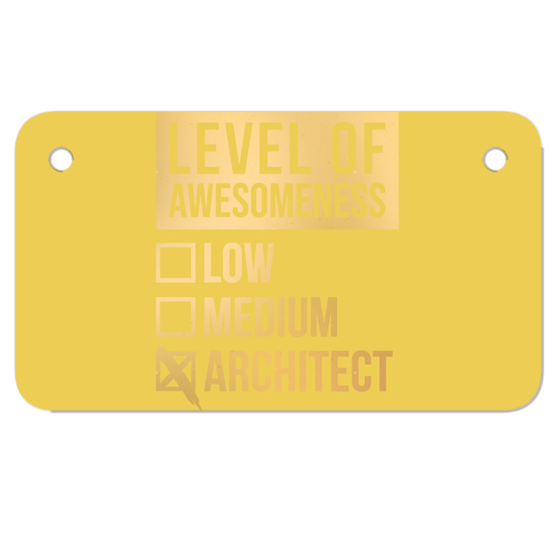 Awesome And Funny Level Of Architect Architects Architecture Gift Gift Motorcycle License Plate | Artistshot