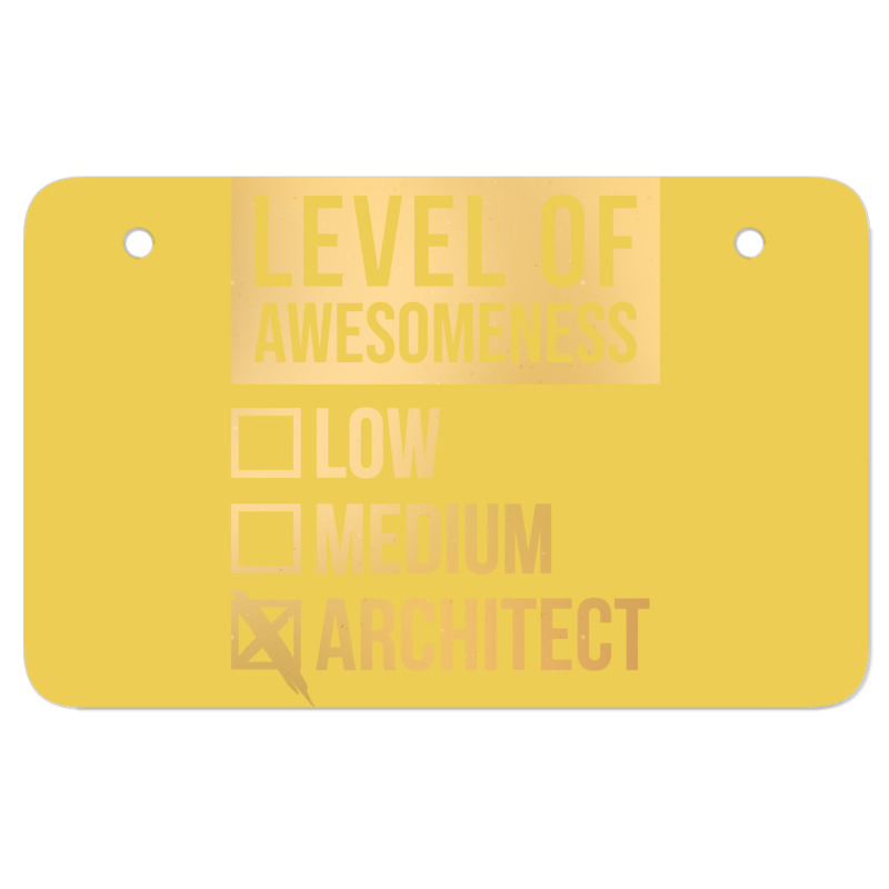 Awesome And Funny Level Of Architect Architects Architecture Gift Gift Atv License Plate | Artistshot