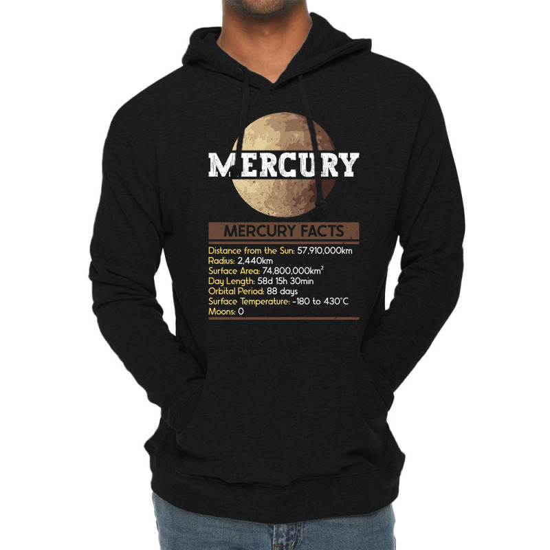 Mercury Facts Mercury Planet Space Lover Lightweight Hoodie | Artistshot