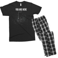 You Are Here Solar System Moon Space Hippie Yellow Men's T-shirt Pajama Set | Artistshot