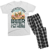 Architecture And Beer Thats Why Im Here Funny Blue Men's T-shirt Pajama Set | Artistshot