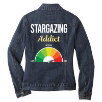 Funny Addict Stargazing Stargaze Girl Ladies Denim Jacket | Artistshot