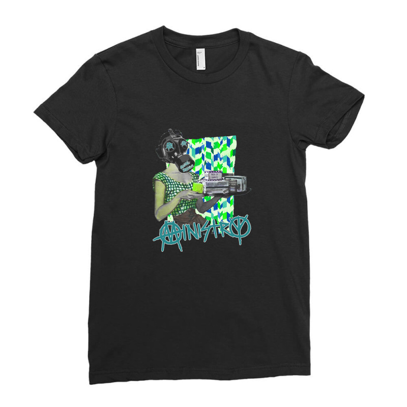 Ministry – Moral Hygiene Gas Mask 1 Ladies Fitted T-Shirt by KevinKennemore | Artistshot