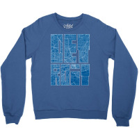 Detroit Michigan Usa Map Typography Blueprint Crewneck Sweatshirt | Artistshot