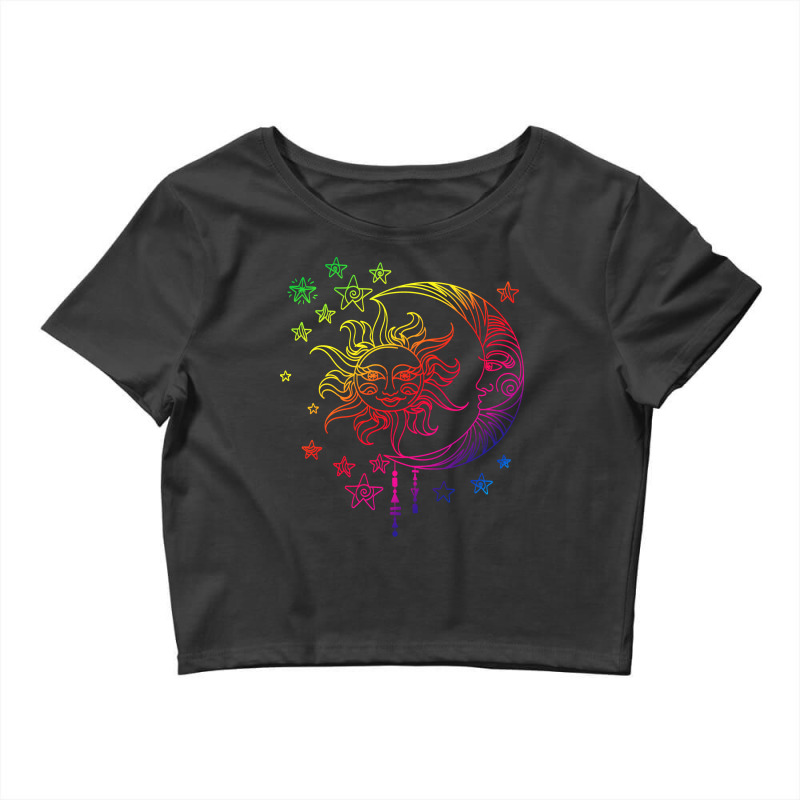 Astronomy Sun Moon Stars Crop Top by thanetsadib | Artistshot