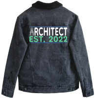 Architect Graduate Est 2022 Architecture Girl Unisex Sherpa-lined Denim Jacket | Artistshot