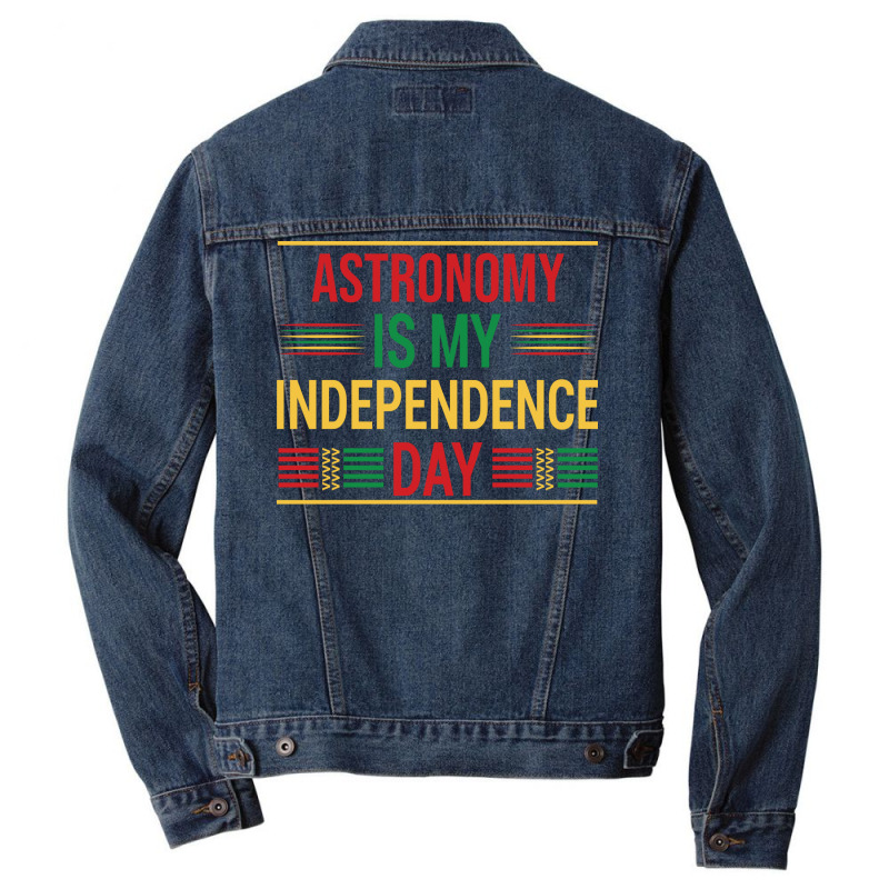 Astronomy Is My Independence Day Cute Men Denim Jacket by levishcrecerl | Artistshot