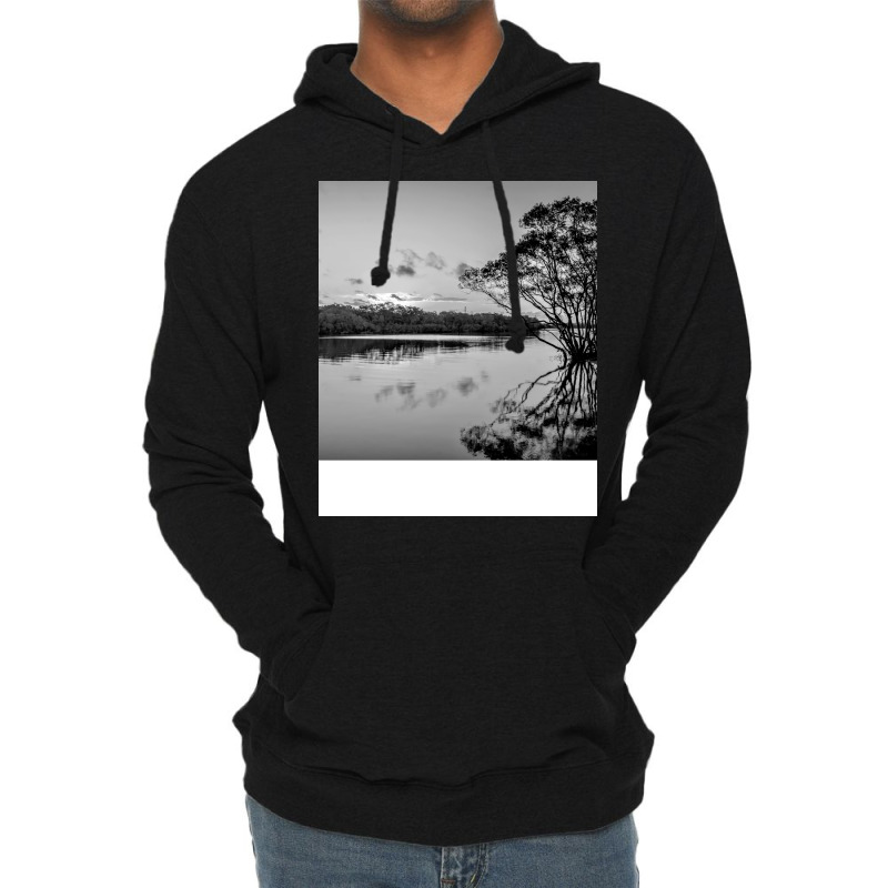 Black And White Landscape Summer Girl Lightweight Hoodie | Artistshot