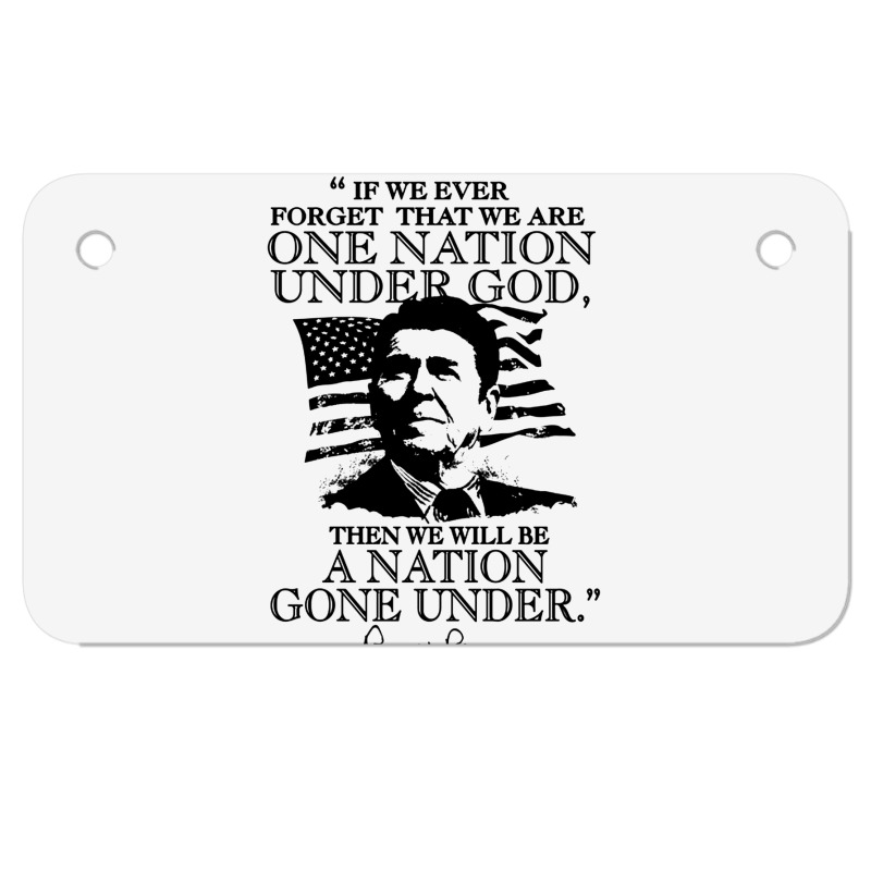 One Nation Under God Reagan Motorcycle License Plate | Artistshot