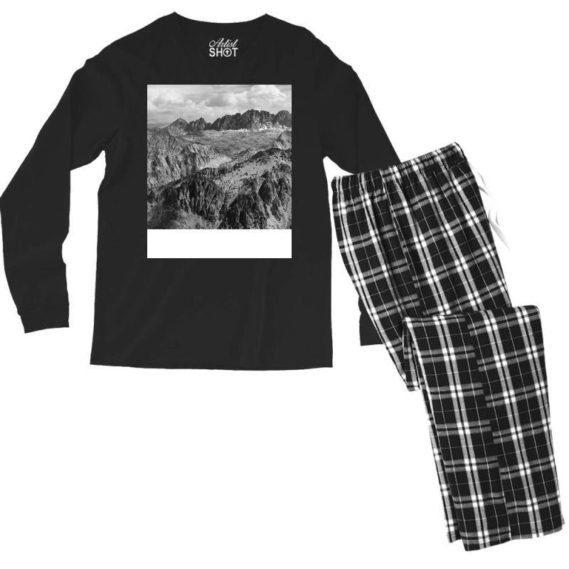 Black And White Landscape Girl Men's Long Sleeve Pajama Set | Artistshot