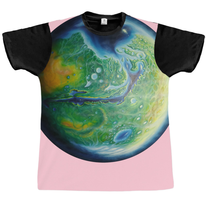 Green Terraformed Mars Oil Painting Yellow Graphic T-shirt | Artistshot