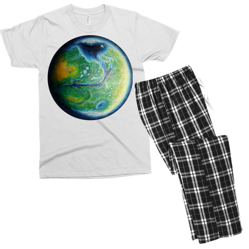 Green Terraformed Mars Oil Painting Yellow Men's T-shirt Pajama Set | Artistshot