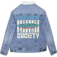 Flat Earth Society Earth Planet Space Lover Unisex Sherpa-lined Denim Jacket | Artistshot