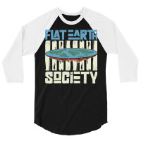 Flat Earth Society Earth Planet Space Lover 3/4 Sleeve Shirt | Artistshot