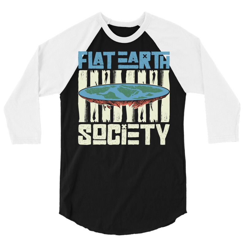 Flat Earth Society Earth Planet Space Lover 3/4 Sleeve Shirt by ampamahira4 | Artistshot