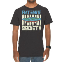 Flat Earth Society Earth Planet Space Lover Vintage T-shirt | Artistshot