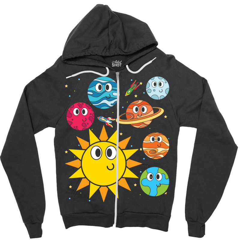 Astronomy Universe Space Scientist Cute Planets Love Zipper Hoodie by thanetsadib | Artistshot