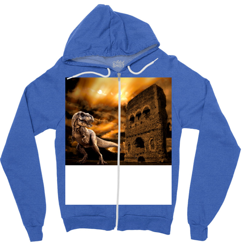 T Rex Is Coming Cute Zipper Hoodie | Artistshot