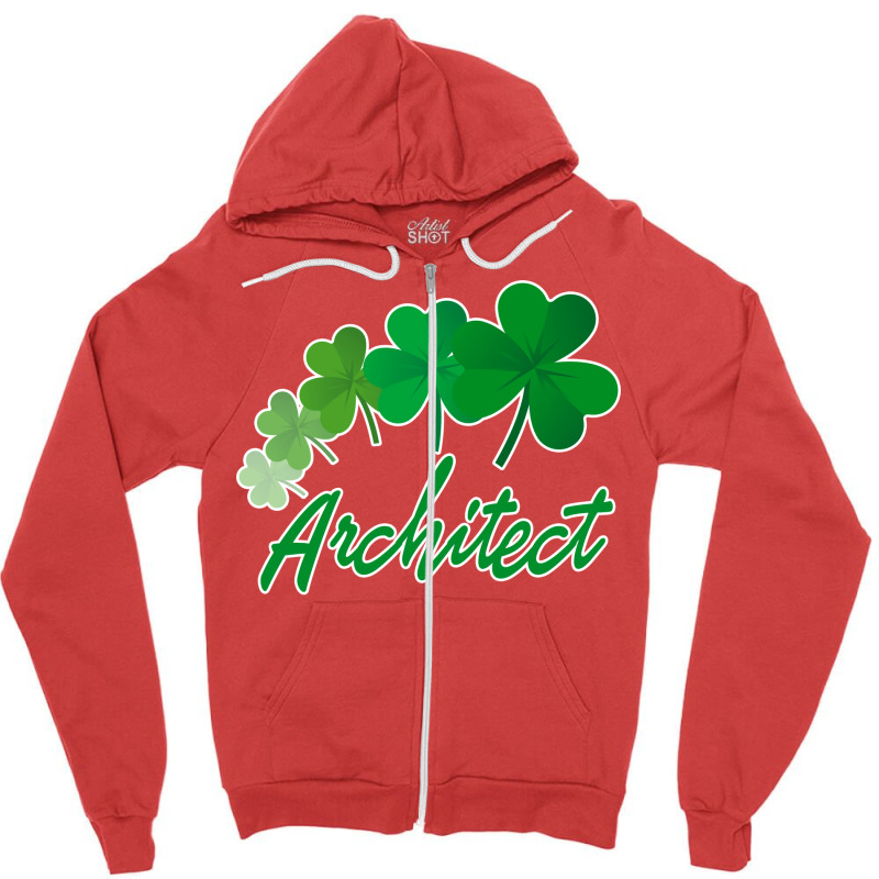 Irish Shamrocks Architect St Patricks Day Gift Summer Zipper Hoodie | Artistshot