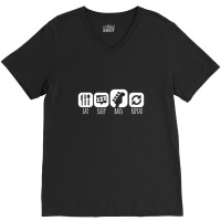 Eat Sleep Bass Music Mantra 1 V-neck Tee | Artistshot