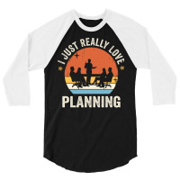 I Just Really Love Planning 80s Retro Vintage Sunset Gift Idea Quote 3/4 Sleeve Shirt | Artistshot