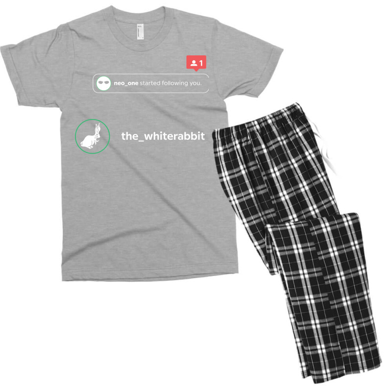 The White Rabbit Followers White Font Movie Parody Men's T-shirt Pajama Set | Artistshot