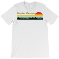 Master Planner Retro Sunset Skyline Design T-shirt | Artistshot