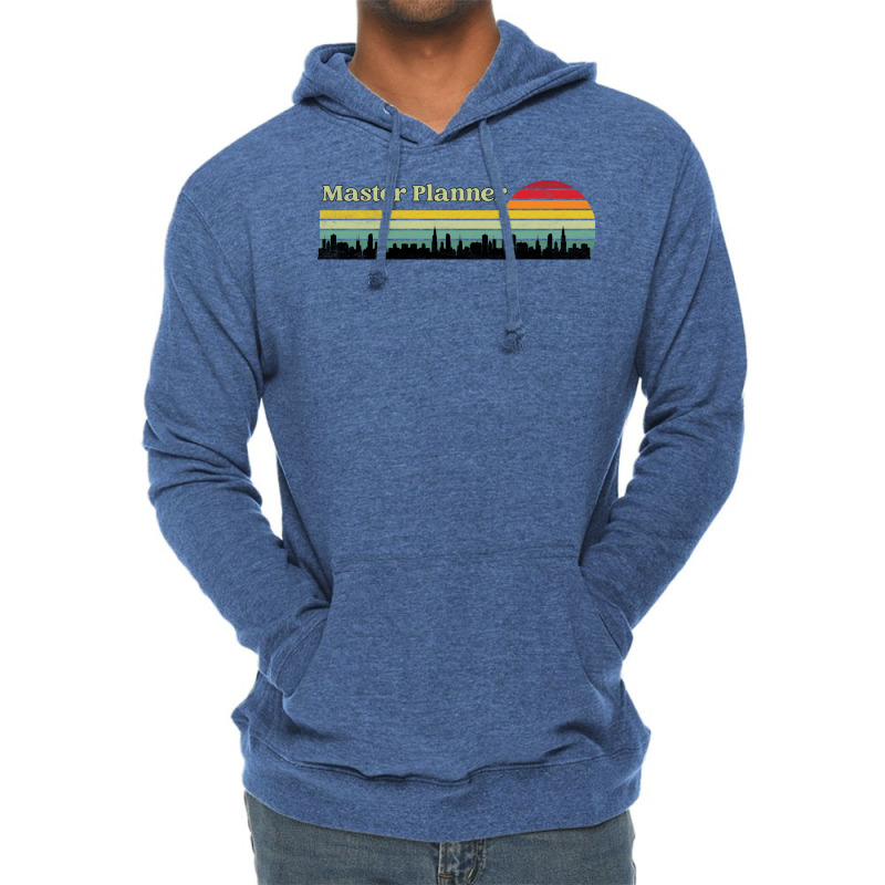 Master Planner Retro Sunset Skyline Design Lightweight Hoodie | Artistshot