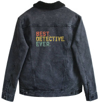 Best Detective Ever Retro Vintage Cool Christmas 1 Unisex Sherpa-lined Denim Jacket | Artistshot