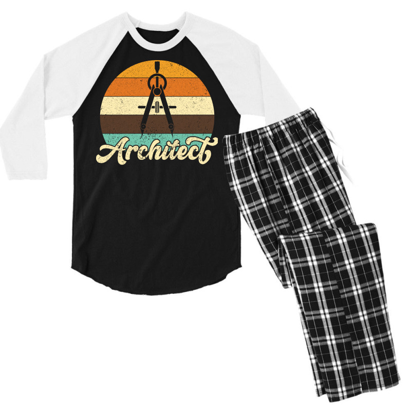 Retro Architect Gift Humor Men's 3/4 Sleeve Pajama Set | Artistshot