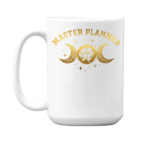 Master Planner Boho Moon Wild Rose Golden Design 15 Oz Coffee Mug | Artistshot