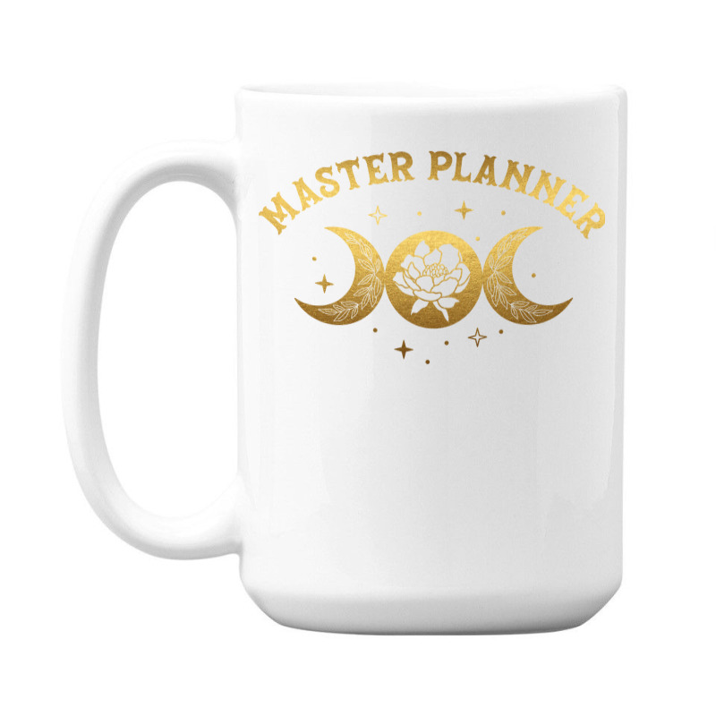 Master Planner Boho Moon Wild Rose Golden Design 15 Oz Coffee Mug | Artistshot