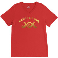 Master Planner Boho Moon Wild Rose Golden Design V-neck Tee | Artistshot