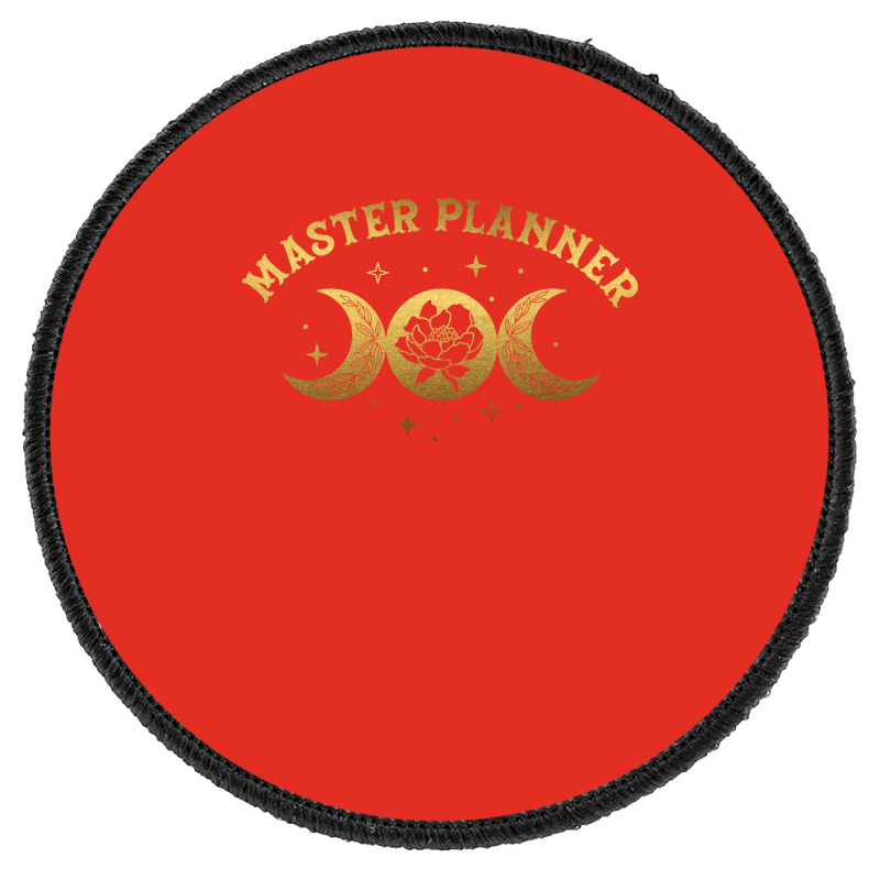 Master Planner Boho Moon Wild Rose Golden Design Round Patch | Artistshot