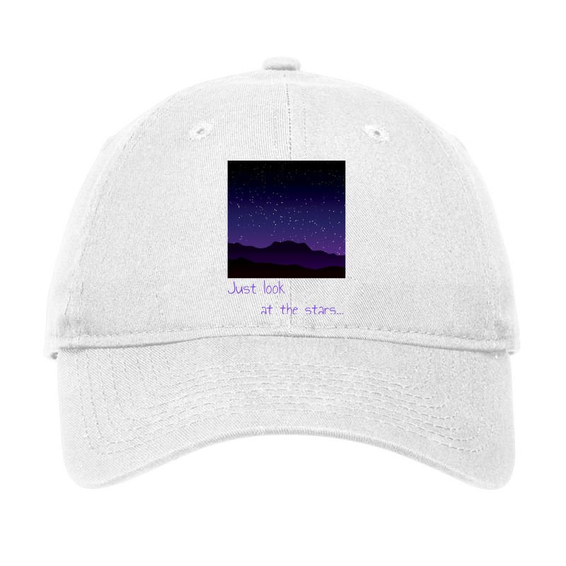 Look At The Stars Night Sky Quote Adjustable Cap by nadjmapettov | Artistshot