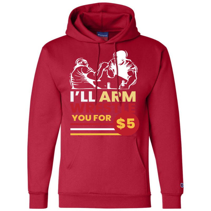 Arm Wrestle For 5 Arm Aesthetic Champion Hoodie | Artistshot