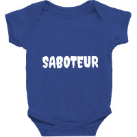 Dr. Gameshow Merch Saboteur White Font Lettering Baby Bodysuit | Artistshot