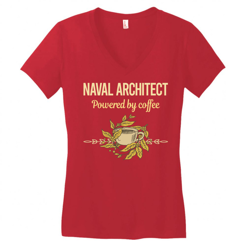 Powered By Coffee Naval Architect Hippie Women's V-Neck T-Shirt by querolezoti0 | Artistshot